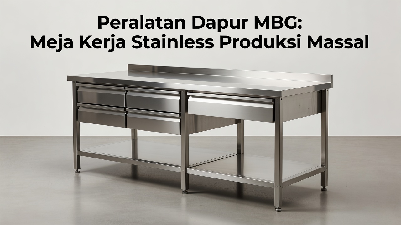 Peralatan Dapur MBG: Meja Kerja Stainless Produksi Massal