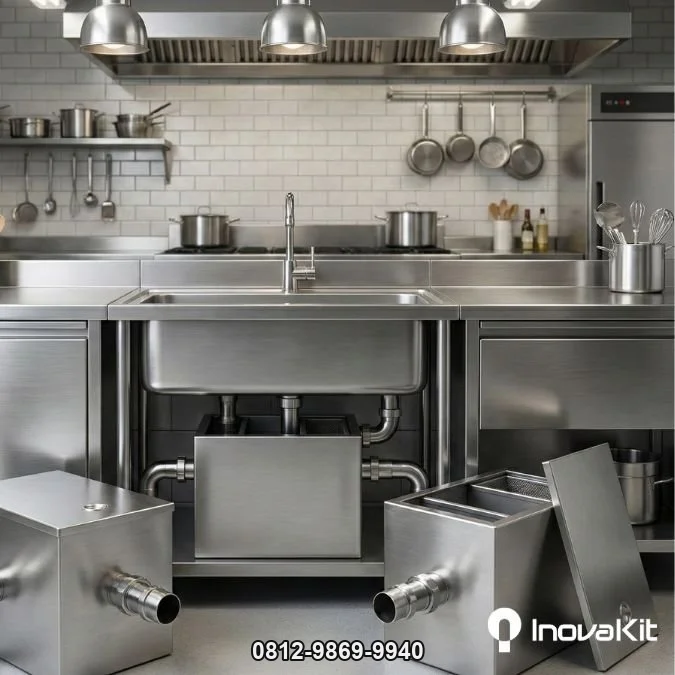 Grease Trap Stainless Steel | Penyaring Minyak Kitchen Sink Dapur Restoran