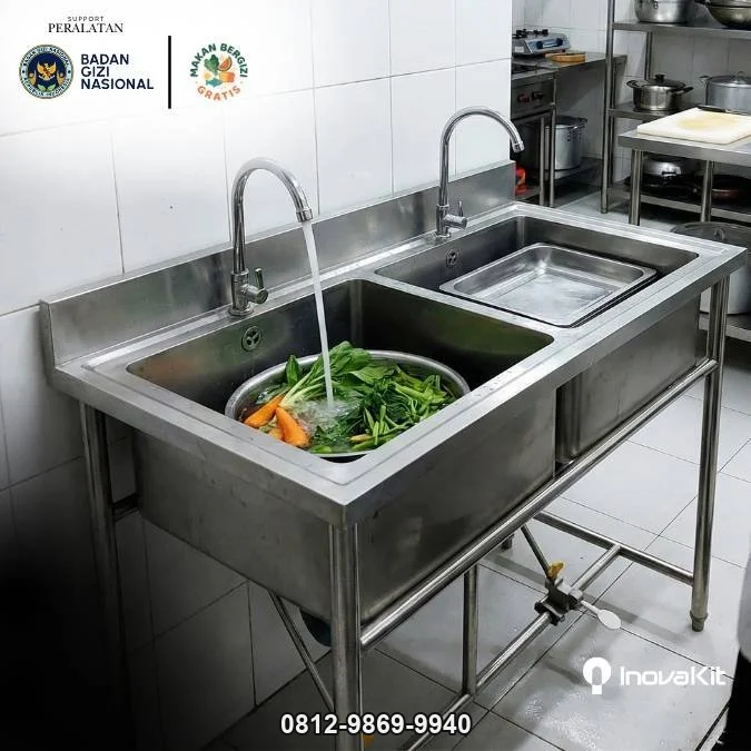 Kitchen Sink Double Bowl Standar Dapur MBG | Wastafel 2 Sink