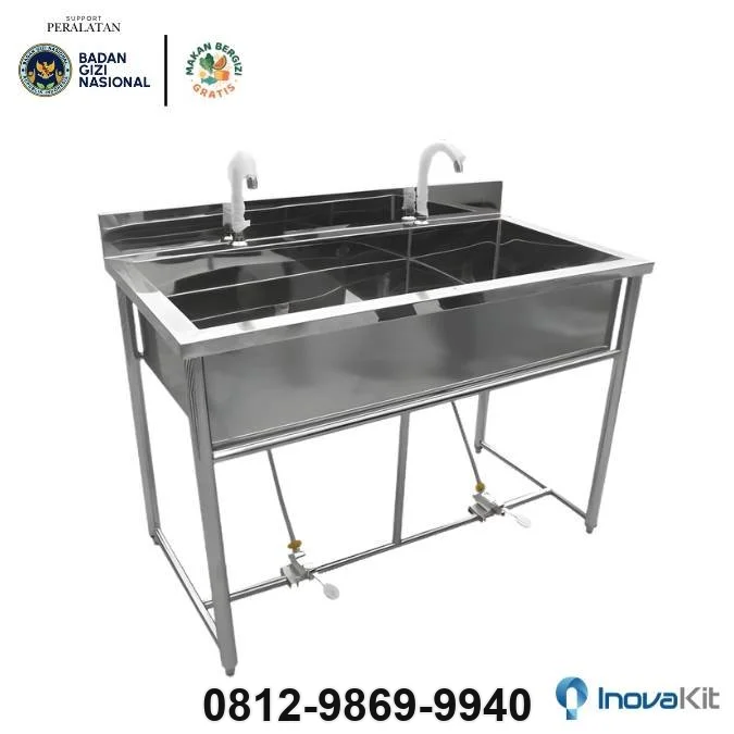 Jual & Distributor Kitchen Sink Double Bowl Standar Dapur MBG di Cipadung Wetan, Panyileukan, Bandung — Harga Pabrik, Vendor, Fabrikasi