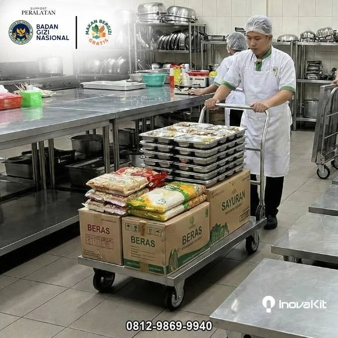 Load Trolley 500 kg Standar Dapur MBG | Troli Lipat Barang 500 kg