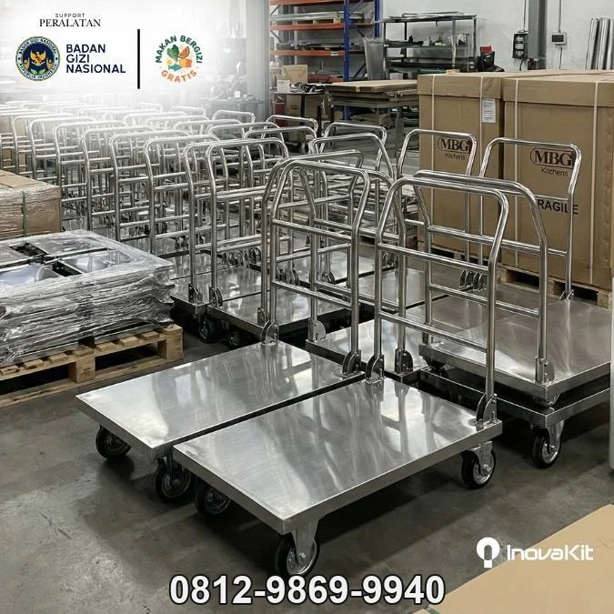 Jual & Distributor Load Trolley 500 kg Standar Dapur MBG di Angke, Tambora, Jakarta Barat — Harga Pabrik, Vendor, Fabrikasi