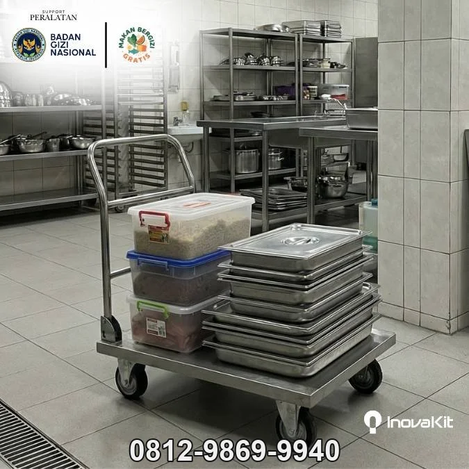 Jual & Distributor Load Trolley 500 kg Standar Dapur MBG di Batu — Harga Pabrik, Vendor, Fabrikasi