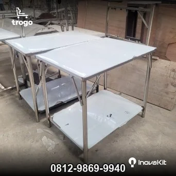 Meja Stainless Steel 2 Susun