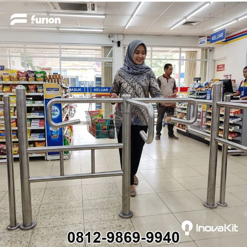 Pintu Putar Stainless | Pintu Dorong | Turnstile