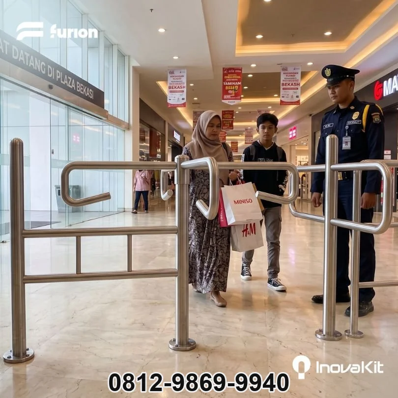Pintu Putar Stainless | Pintu Dorong | Turnstile