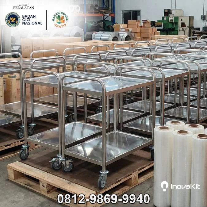 Jual & Distributor Service Trolley 2 Tiers Standar Dapur MBG di Berbah, Sleman — Harga Pabrik, Vendor, Fabrikasi