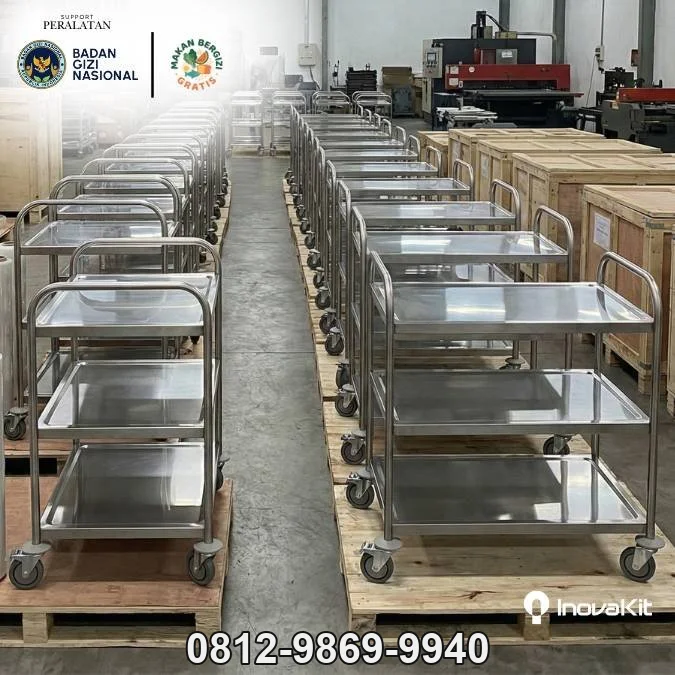 Jual & Distributor Service Trolley 3 Tiers Standar MBG di Baru, Pasar Rebo, Jakarta Timur — Harga Pabrik, Vendor, Fabrikasi