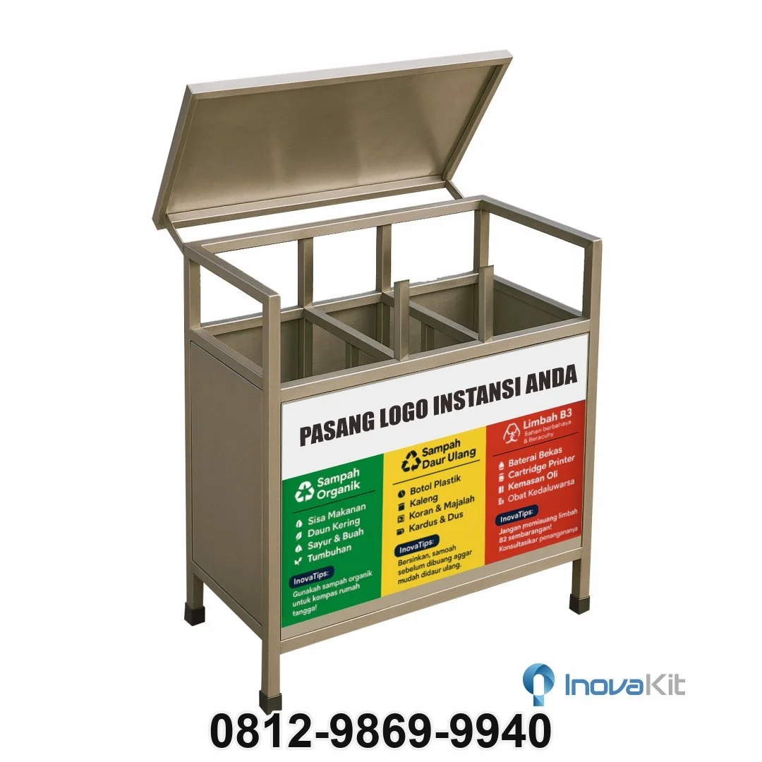 Jual & Distributor Tempat Sampah Stainless 3 in 1 Model Kotak 2 di Bondowoso, Bondowoso — Harga Pabrik, Vendor, Fabrikasi
