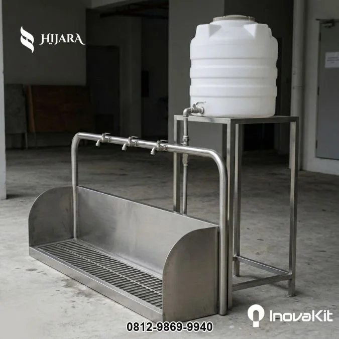 Tempat Wudhu Stainless Steel dengan Tangki
