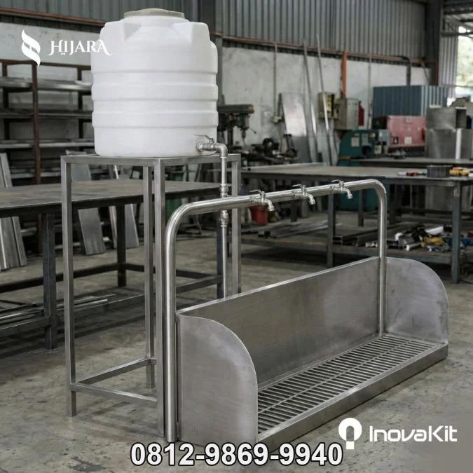 Jual & Distributor Tempat Wudhu Stainless Steel dengan Tangki di Caringin, Garut — Harga Pabrik, Vendor, Fabrikasi