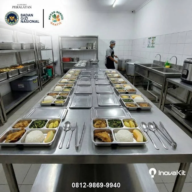 Working Table Standar Dapur MBG | Meja Kerja Dapur 2 Susun