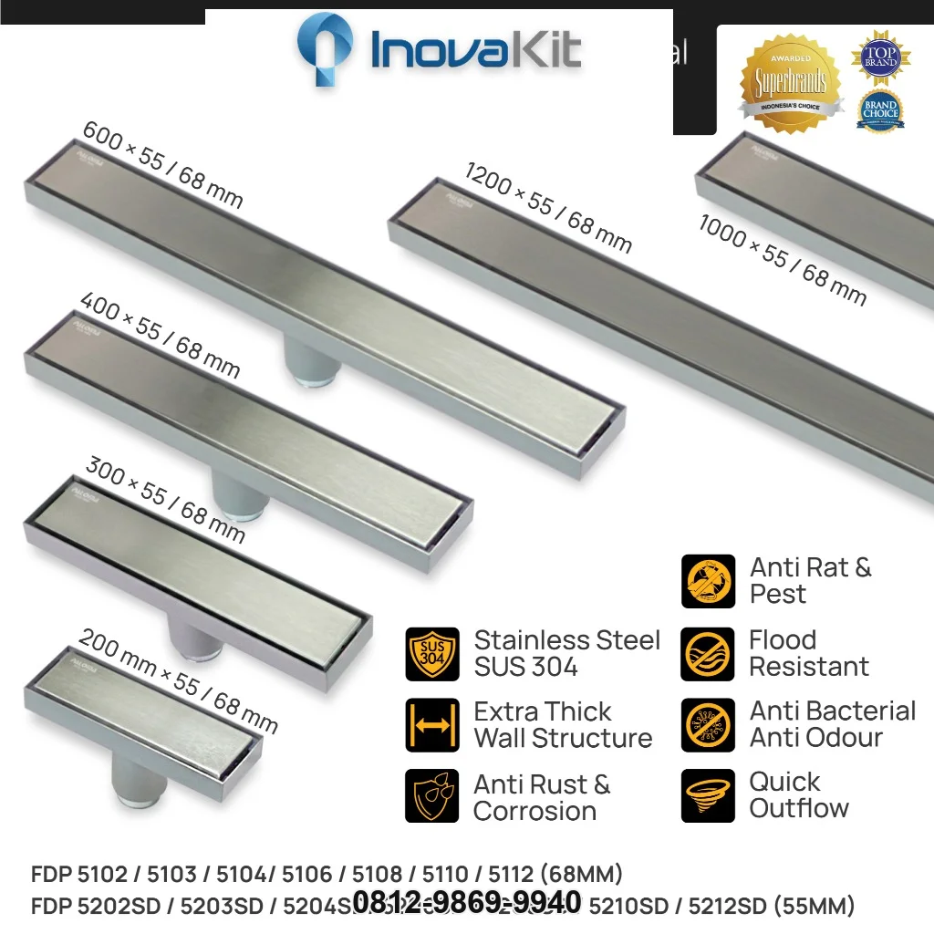 Grill Gutter Stainless | Landasan Tempat Wudhu