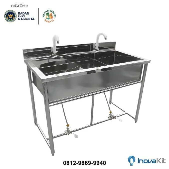Kitchen Sink Double Bowl Standar Dapur MBG | Wastafel 2 Sink