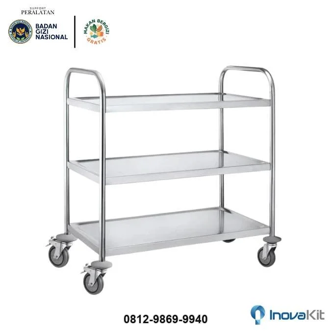 Service Trolley 3 Tiers Standar MBG | Troli Instrumen 3 Susun
